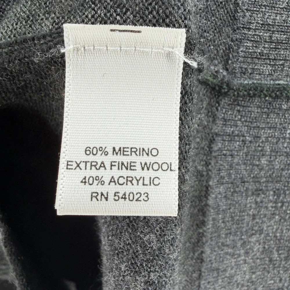 Banana Republic Merino Wool Sweater Mens M Gray Black Camo Blend Crewneck Knit